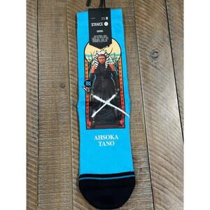 Stance Adult Blue Crew Polyester Cushion Star Wars Ahsoka Tano Casual Socks Sz M